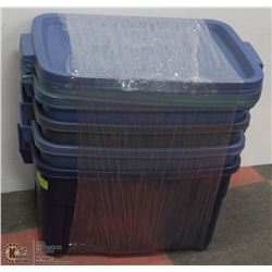 SET OF 4 RUBBERMAID ROUGHNECK STORAGE CONTAINERS