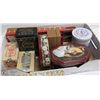 Image 1 : FLAT OF VARIOUS TINS AND WOOD BOXES