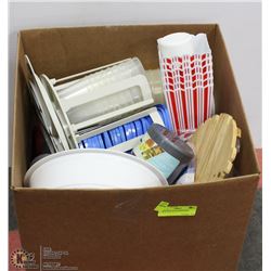 LARGE BOX OF HOUSEWARES