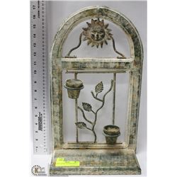 RUSTIC METAL AND WOOD SHELF