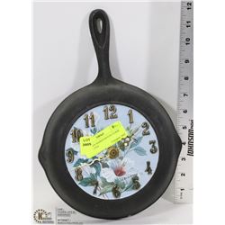 CAST IRON HANDPAINTED CLOCK FRYING PAN