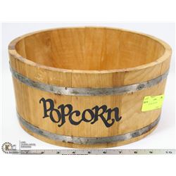 WOODEN POPCORN BOWL