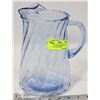 Image 1 : BARLETT COLLINS LIGHT BLUE SWIRL GLASS PITCHER