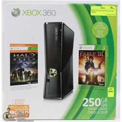 XBOX 360 WITH CONTROLLER AND CORDS