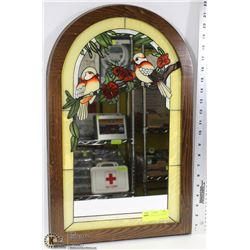 VINTAGE STAINED GLASS MIRROR