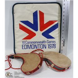 SET OF 2 LEATHER DECANTERS