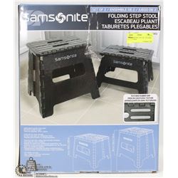 NEW SAMSONITE SET OF 2 FOLDING STEP STOOLS