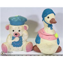 2 VINTAGE HOUSE OF LLOYD COOKIE JARS INCL