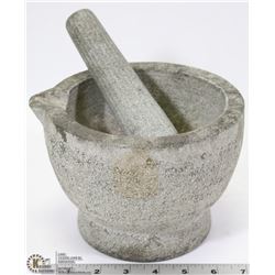 STONE MORTAR AND PESTLE BOWL