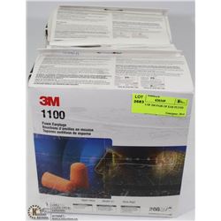 3 CASES OF 200 PAIR OF EAR PLUGS