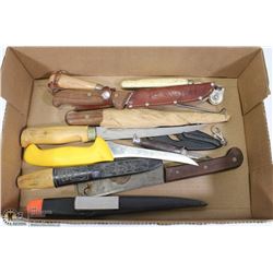 LOT OF ASSORTED ESTATE KNIVES INCL HENCKLES