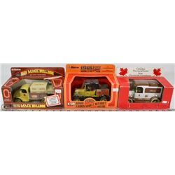 FLAT OF THREE 1:25 SCALE DELIVERY TRUCKS