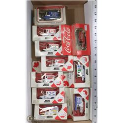 FLAT OF 10 DIE CAST TOYS INCL COCA COLA