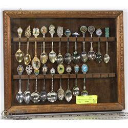 VINTAGE SPOON COLLECTION WITH WOOD GLASS