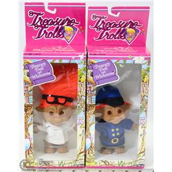 SET OF 2 VINTAGE TREASURE TROLLS