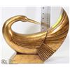 Image 1 : HEAVY SWAN DECORATIVE FIGURINE BRASS COLOR