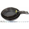 Image 1 : LOT OF 3 CAST IRON FRYING PANS