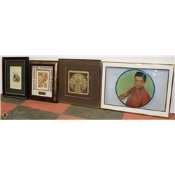 FLAT OF 4 PICTURES, MARILYN MONROE, ELVIS RECORD,