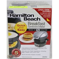 HAMILTON BEACH BREAKFAST SANDWICH MAKER