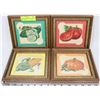 Image 1 : FOUR VINTAGE HARVEST THEMED PETIT-POINTS