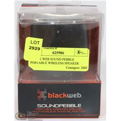 BLACK WEB SOUND PEBBLE PORTABLE WIRELESS SPEAKER