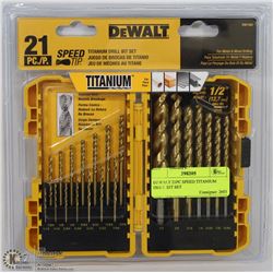 DEWALT 21PC SPEED TITANIUM DRILL BIT SET