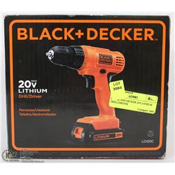 BLACK AND DECKER 20V LITHIUM DRILL/DRIVER