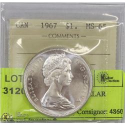 1967 ICCS MS65 SILVER DOLLAR