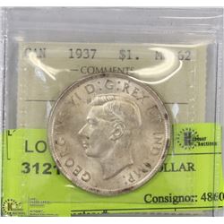 1937 ICCS MS6Z SILVER DOLLAR