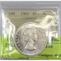 1963 ICCS MS64 SILVER DOLLAR