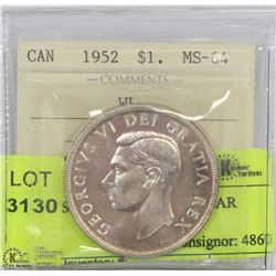 1952 ICCS MS 64 SILVER DOLLAR