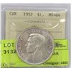 Image 1 : 1952 ICCS MS64 SILVER DOLLAR