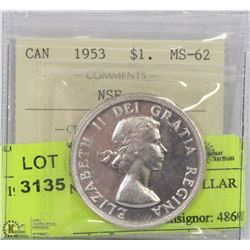 1953 ICCS NSF MS62 SILVER DOLLAR