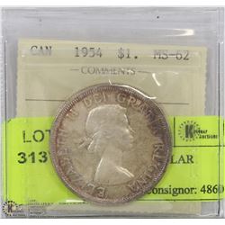 1954 ICCS MS62 SILVER DOLLAR