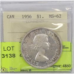 1956 ICCS MS62 SILVER DOLLAR
