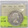 Image 1 : 1956 ICCS MS62 SILVER DOLLAR