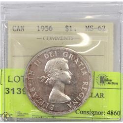 1956 ICCS MS62 SILVER DOLLAR