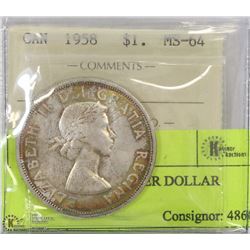 1958 ICCS MS64 SILVER DOLLAR