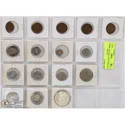 LOT OF CANADIAN COINS WITH 1965 SILVER DOLLAR
