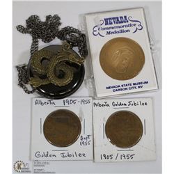 TWO ALBERTA GOLDEN JUBILEE 1905-1955 TOKENS W/