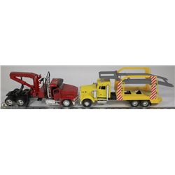 MACK DIE CAST LOGGING TRUCK AND KENWORTH CAR