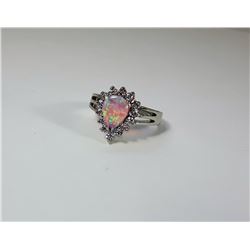 NATURAL PINK AUSTRALIAN FIRE OPAL RING