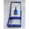 Image 1 : BLUE FIRE OPAL PENDANT ON 22" SNAKE CHAIN