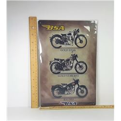 VINTAGE STYLE TIN BSA MOTORCYCLE SIGN