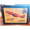 Image 1 : FRAMED P51B MUSTANG PLANE POSTER