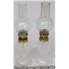 Image 1 : TWO MINIATURE OIL LAMPS WITH SHADES