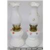 Image 1 : TWO MINIATURE OIL LAMPS WITH SHADES