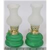 Image 1 : TWO MINIATURE OIL LAMPS WITH SHADES