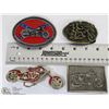 Image 1 : TRAY W/ 4 MOTORCYCLE RELATED BELT BUCKLES