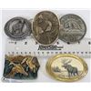 Image 1 : TRAY W/ 5 NATURE THEME  BELT BUCKLES